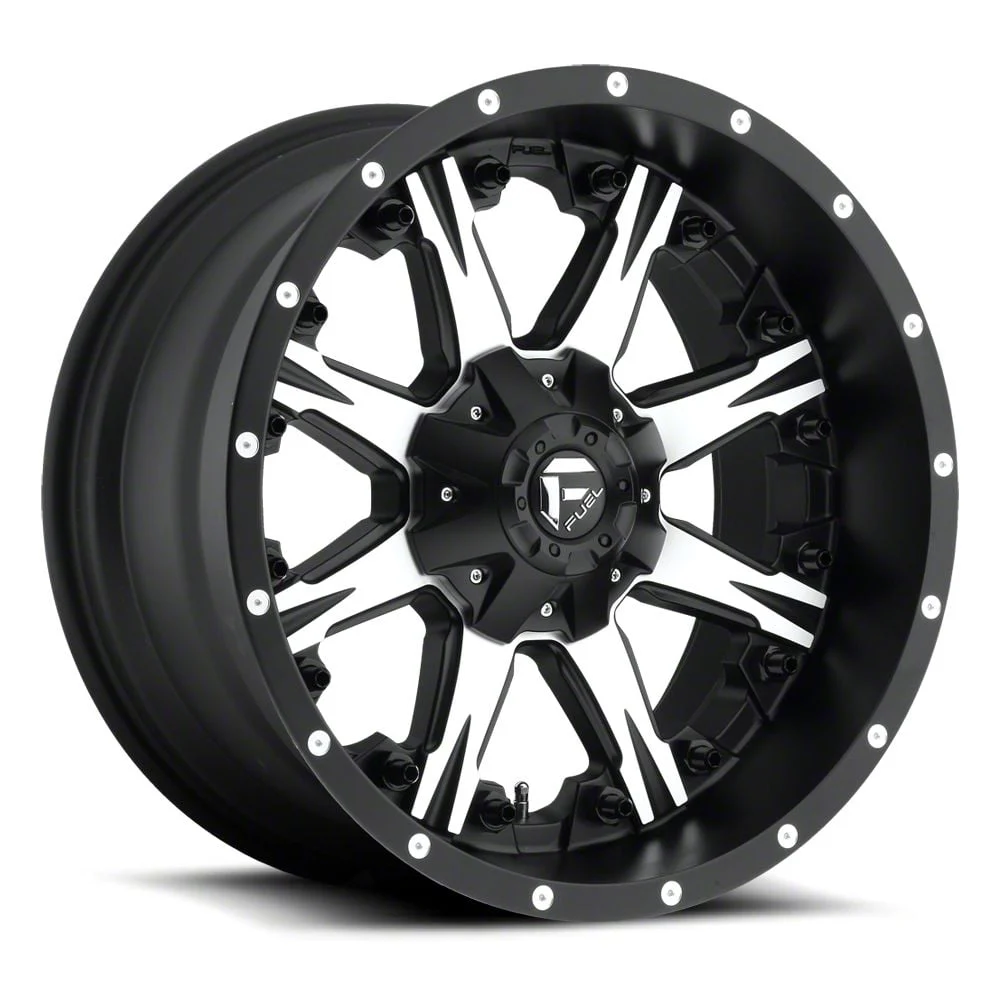 Fuel Wheels NUTZ Matte Black Machined 8-Lug Wheel; 20x10; -24mm Offset (11-16 F-250 Super Duty)