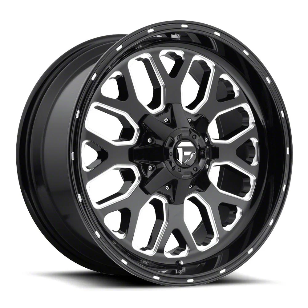 Fuel Wheels Titan Gloss Black Milled 8-Lug Wheel; 20x10; -18mm Offset (11-16 F-250 Super Duty)