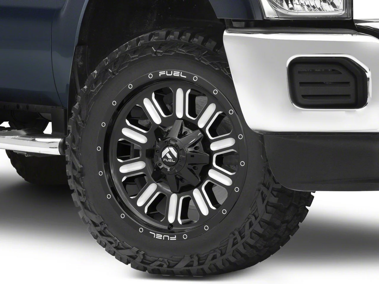 Fuel Wheels Hardline Gloss Black Milled 8-Lug Wheel; 20x9; 1mm Offset (11-16 F-350 Super Duty SRW)