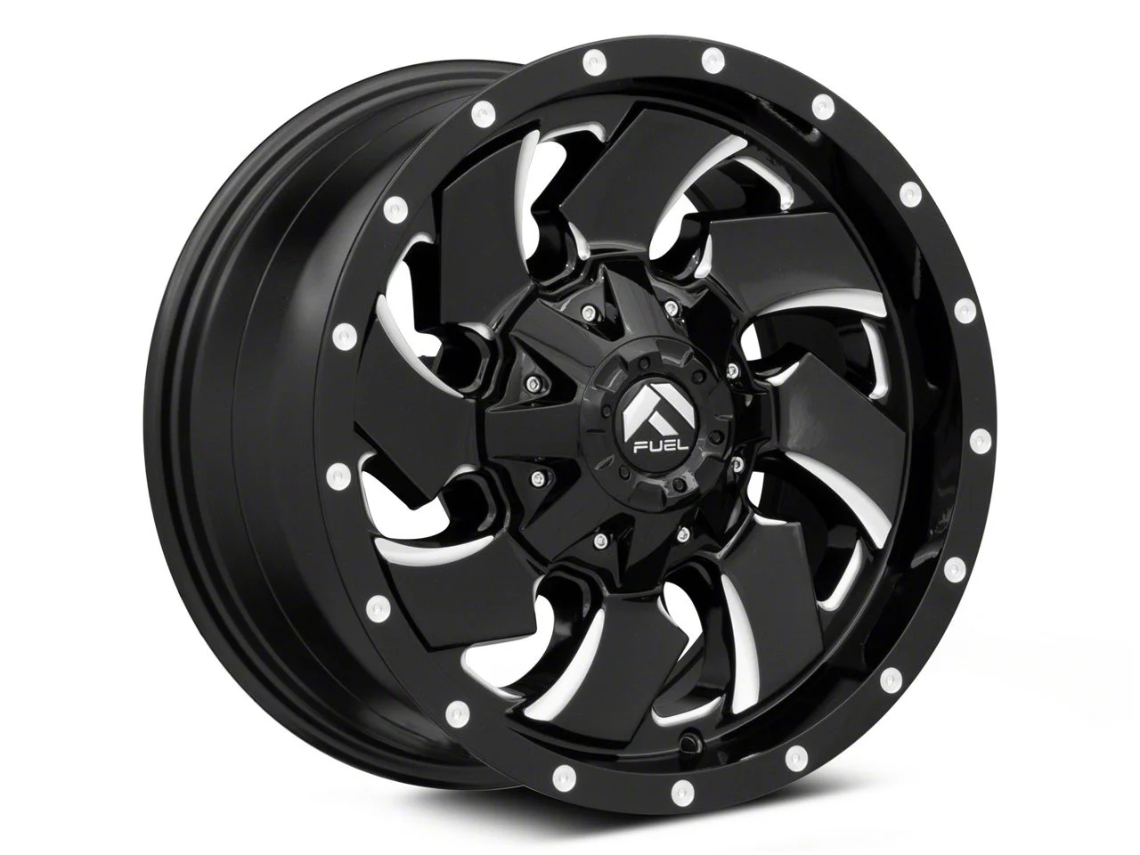 Fuel Wheels Cleaver Gloss Black Milled 8-Lug Wheel; 20x12; -44mm Offset (17-22 F-350 Super Duty SRW)