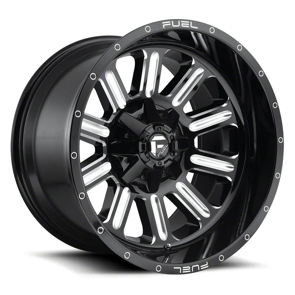 Fuel Wheels Hardline Gloss Black Milled 8-Lug Wheel; 20x12; -44mm Offset (17-22 F-350 Super Duty SRW)