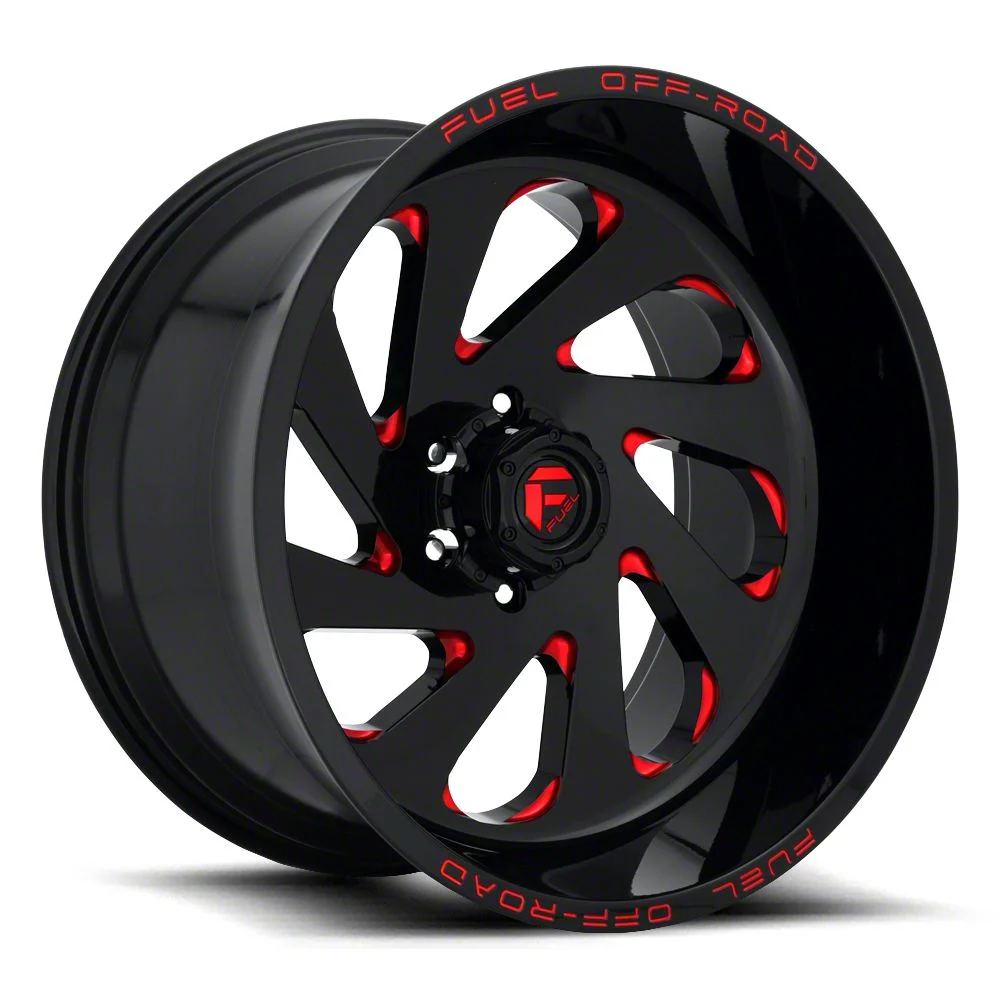 Fuel Wheels Vortex Gloss Black and Red 8-Lug Wheel; 20x12; -44mm Offset (17-22 F-350 Super Duty SRW)