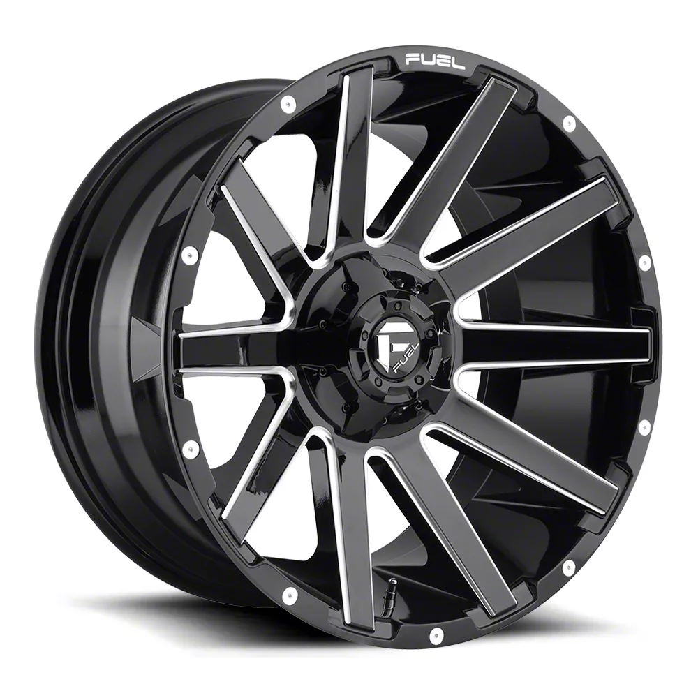 Fuel Wheels Contra Gloss Black Milled 8-Lug Wheel; 20x10; -18mm Offset (17-22 F-250 Super Duty)