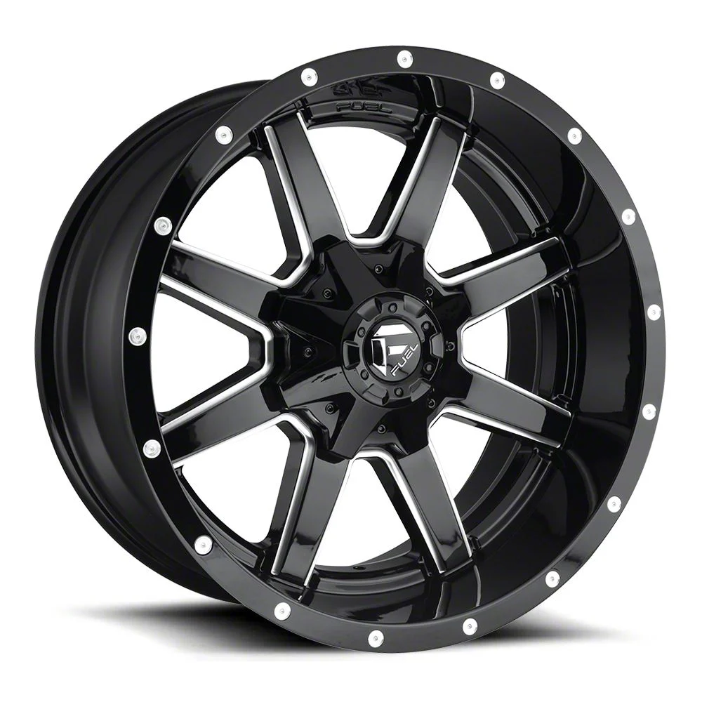 Fuel Wheels Maverick Gloss Black Milled 8-Lug Wheel; 20x12; -44mm Offset (17-22 F-250 Super Duty)