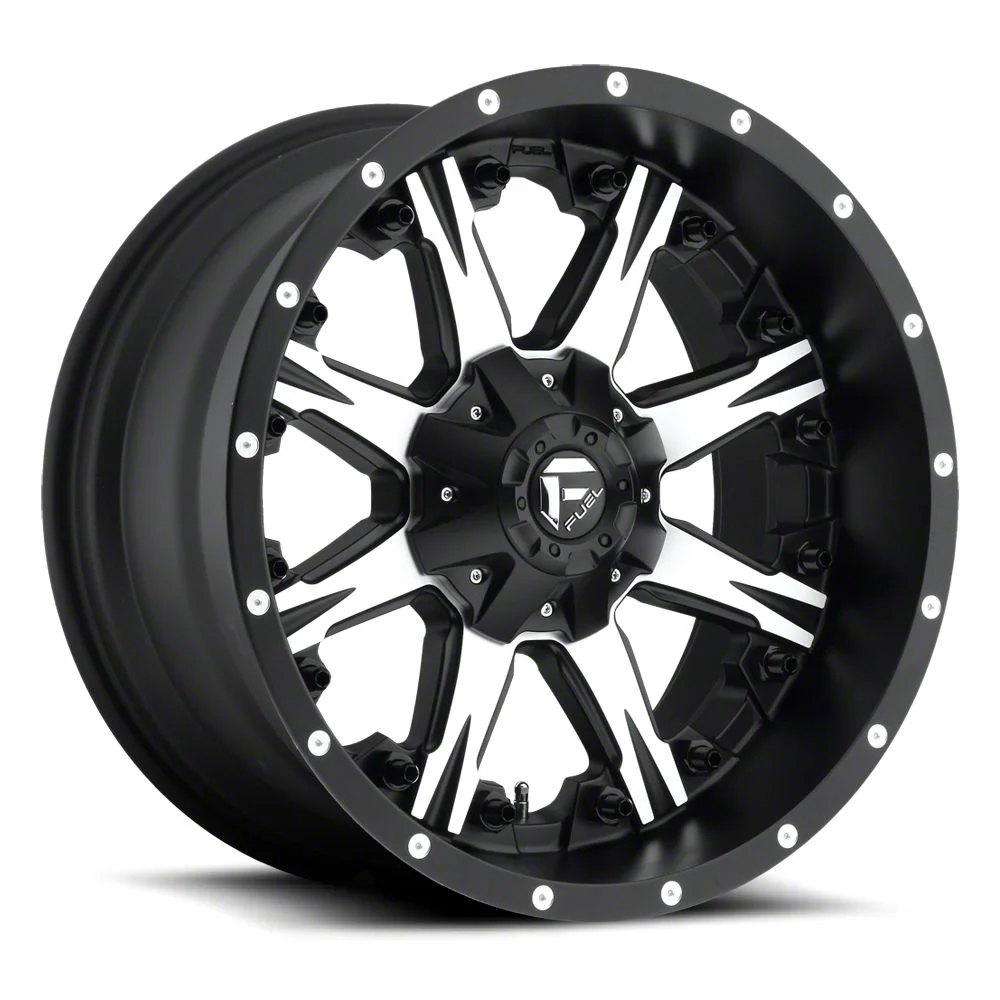 Fuel Wheels NUTZ Matte Black Machined 8-Lug Wheel; 20x10; -24mm Offset (17-22 F-250 Super Duty)