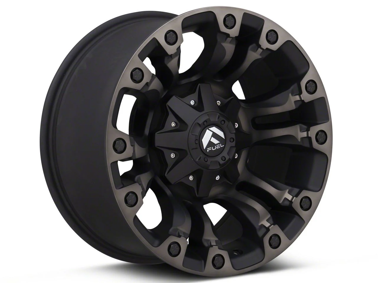 Fuel Wheels Vapor Matte Black Machined 8-Lug Wheel; 18x9; -12mm Offset (17-22 F-250 Super Duty)