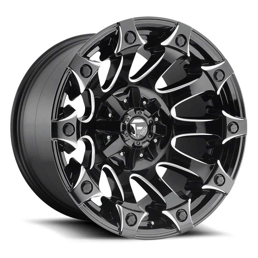 Fuel Wheels Battle Axe Gloss Black Milled 8-Lug Wheel; 20x9; 1mm Offset (17-22 F-350 Super Duty SRW)
