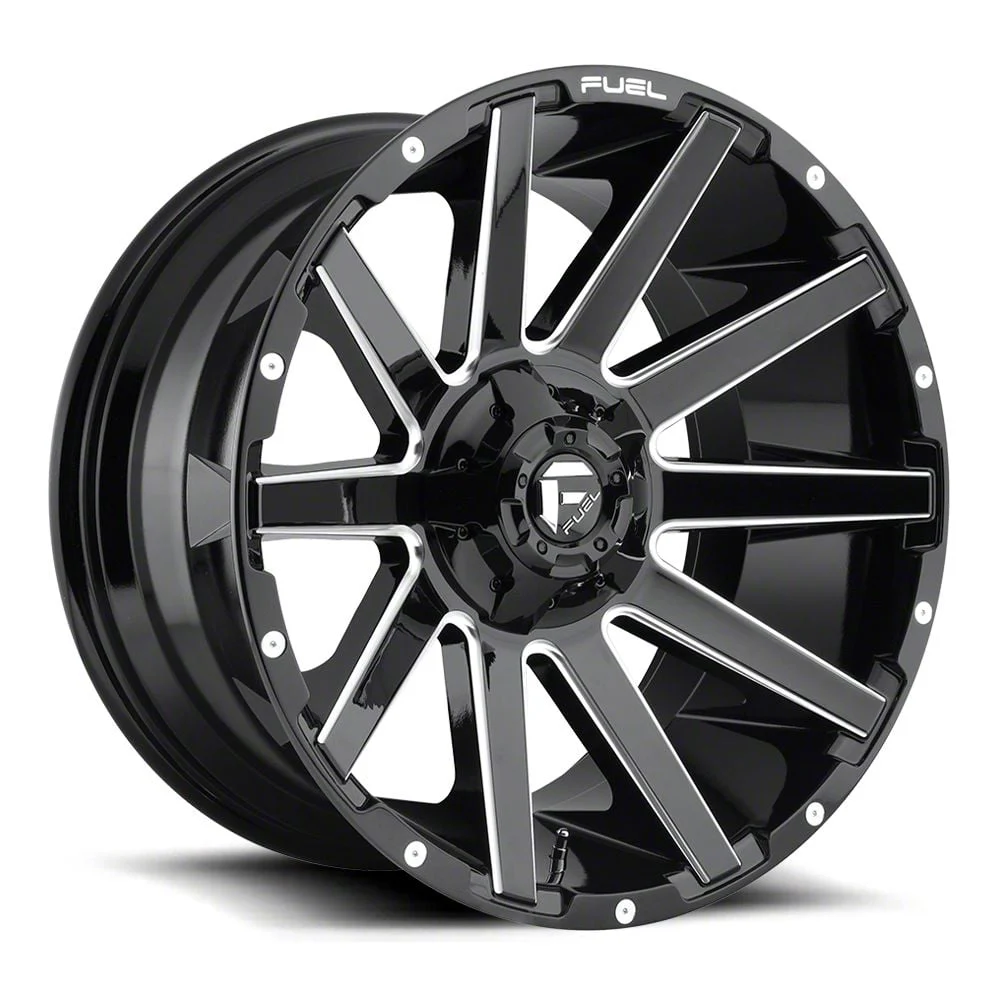 Fuel Wheels Contra Gloss Black Milled 8-Lug Wheel; 20x9; 20mm Offset (17-22 F-350 Super Duty SRW)