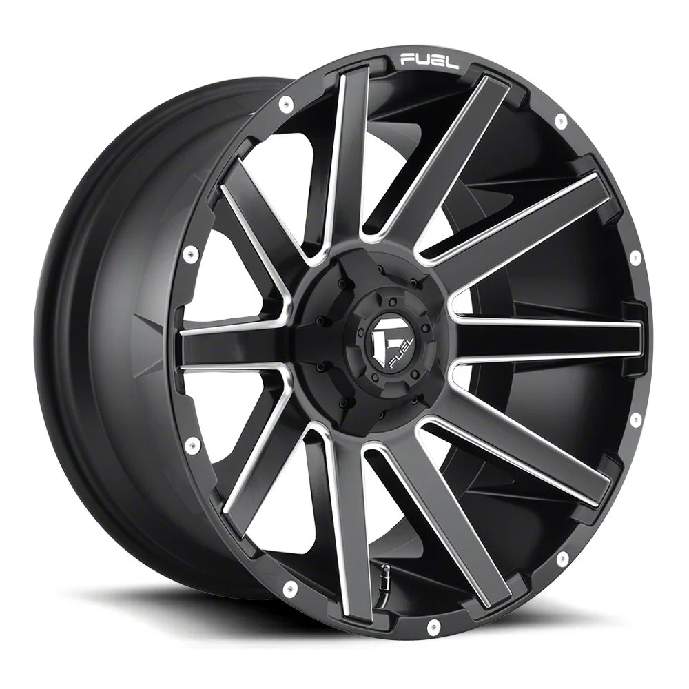Fuel Wheels Contra Matte Black Milled 8-Lug Wheel; 20x9; 1mm Offset (17-22 F-350 Super Duty SRW)