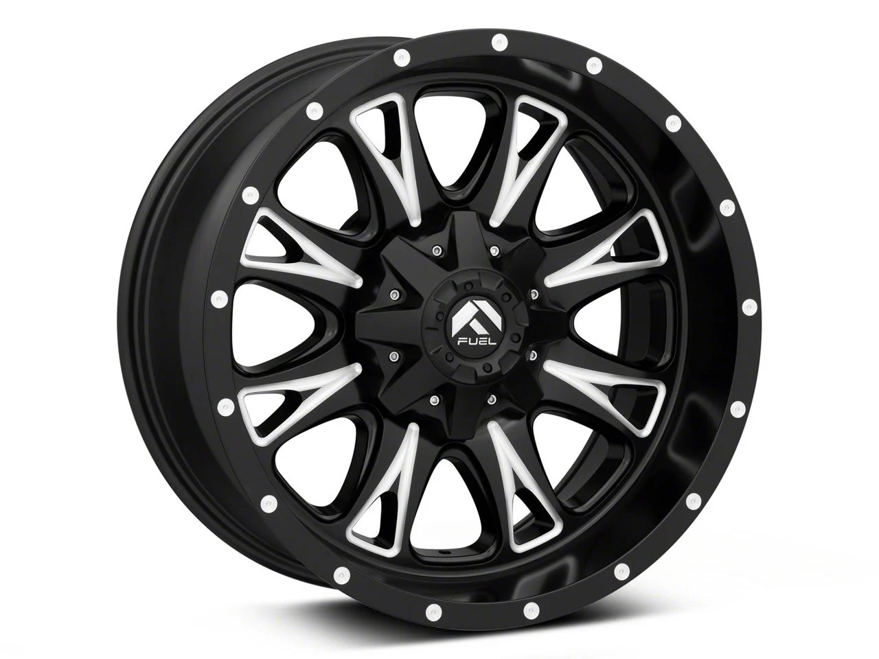 Fuel Wheels Throttle Matte Black Milled 8-Lug Wheel; 20x10; -12mm Offset (17-22 F-350 Super Duty SRW)