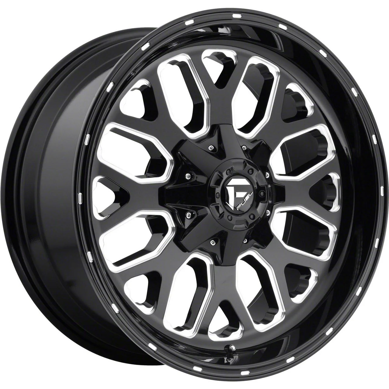 Fuel Wheels Titan Gloss Black Milled 6-Lug Wheel; 20x9; 20mm Offset (21-26 F-150)