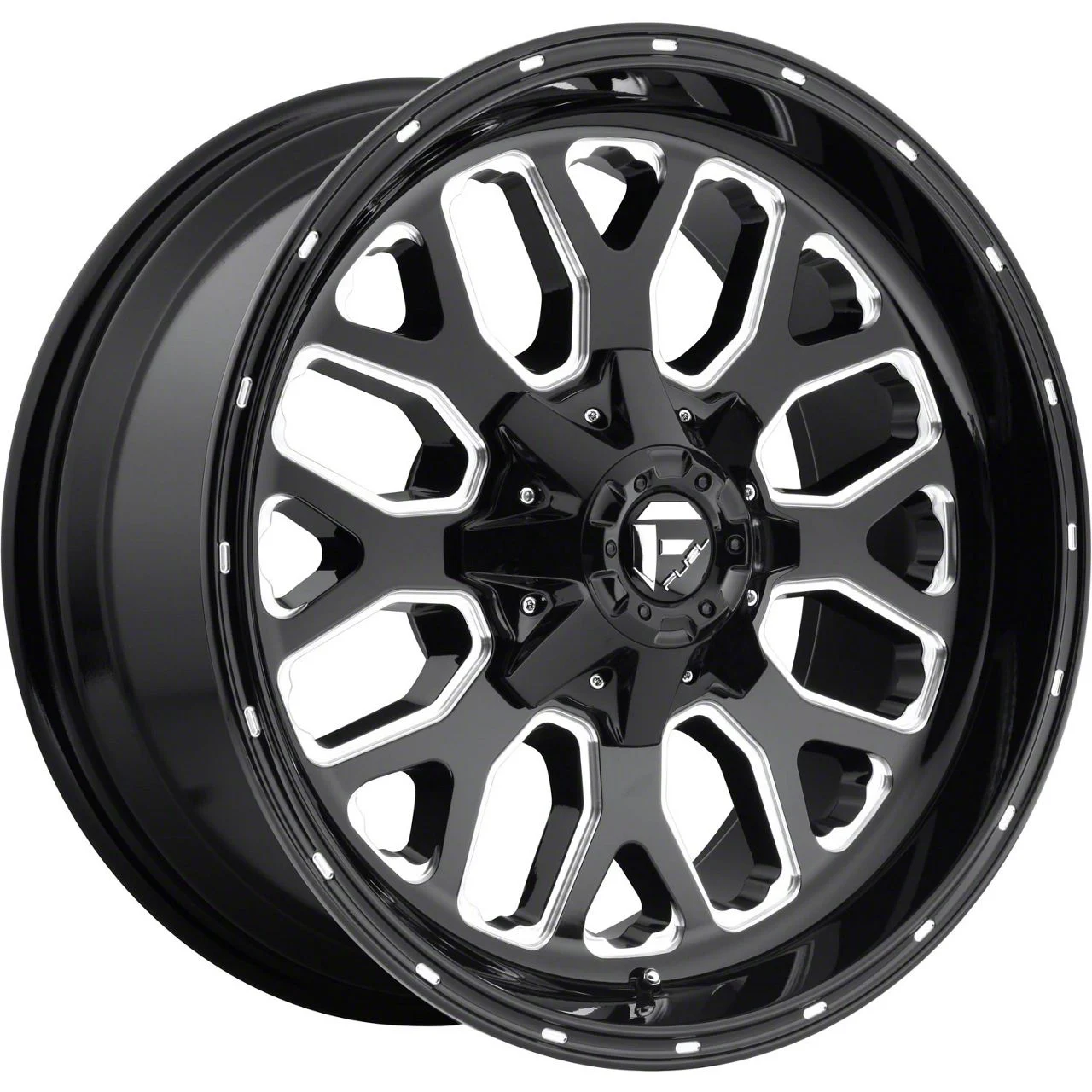 Fuel Wheels Titan Gloss Black Milled 6-Lug Wheel; 22x10; -18mm Offset (21-26 F-150)