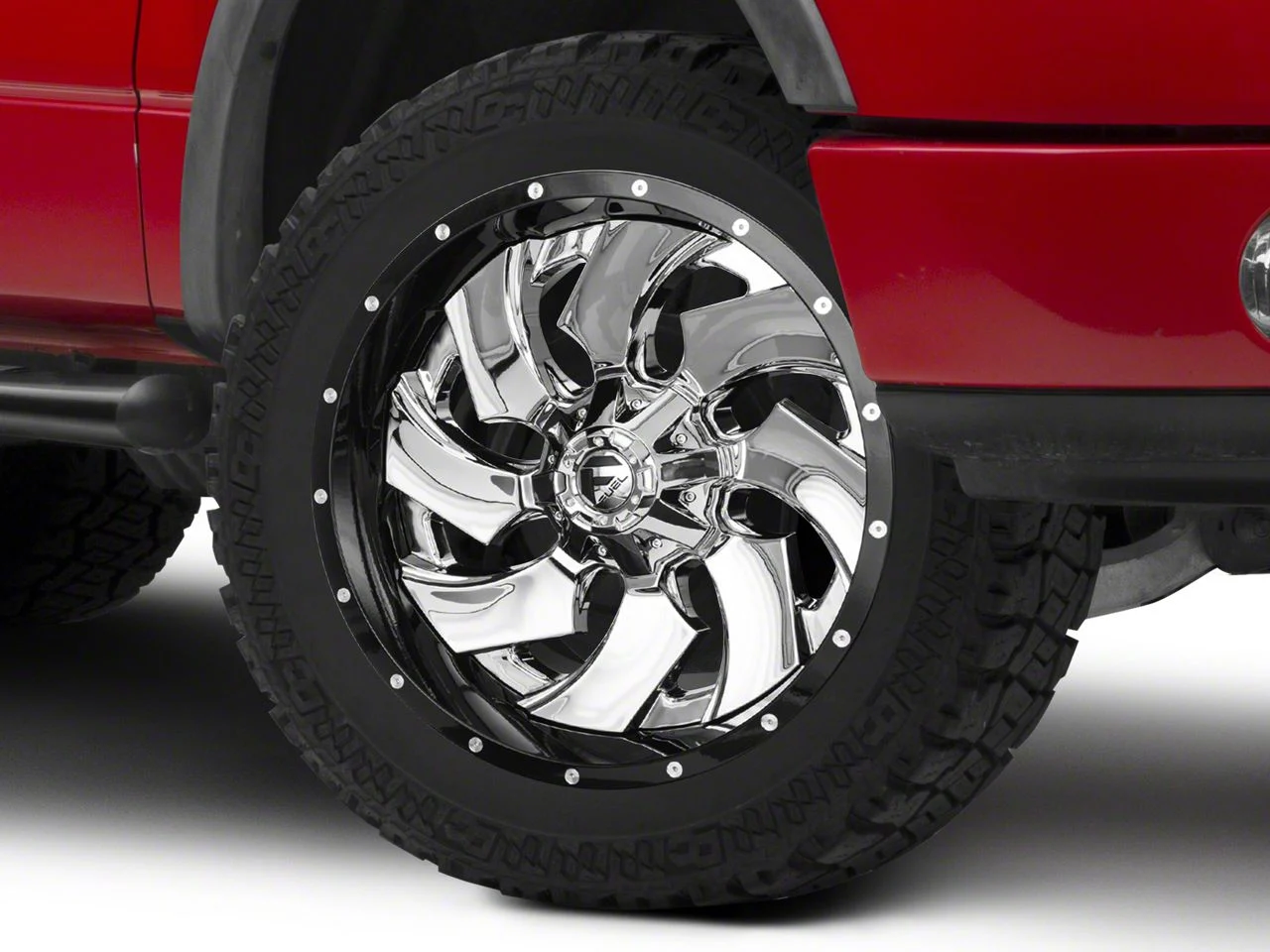 Fuel Wheels Cleaver Chrome with Gloss Black 6-Lug Wheel; 22x12; -44mm Offset (04-08 F-150)