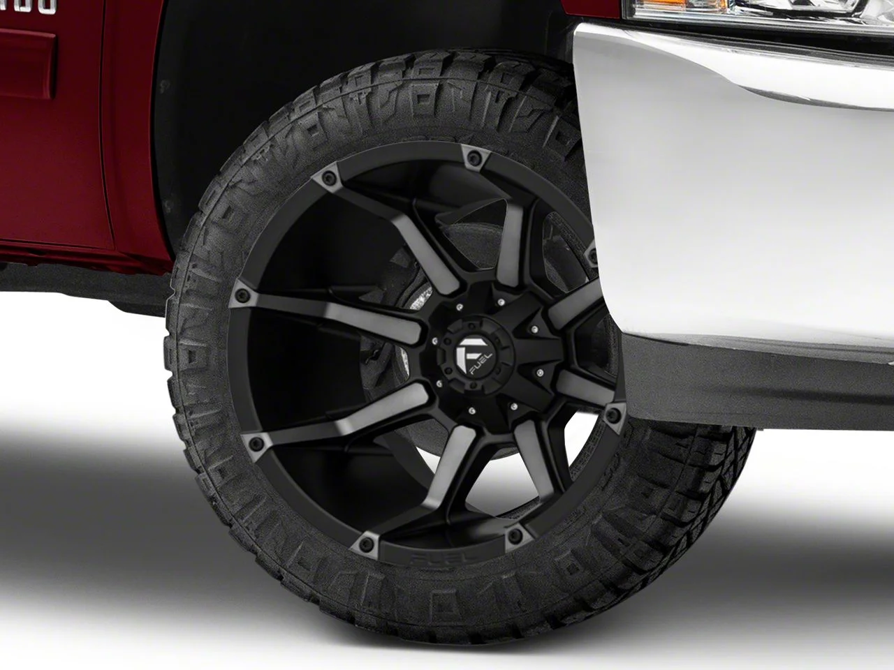 Fuel Wheels Coupler Matte Black Machined 6-Lug Wheel; 20x12; -44mm Offset (07-13 Silverado 1500)