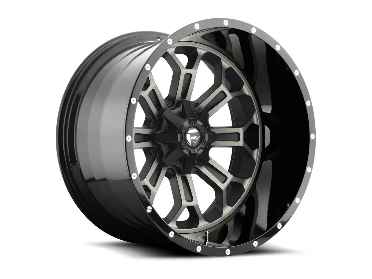 Fuel Wheels Crush Matte Black Machined 6-Lug Wheel; 22x14; -70mm Offset (14-18 Silverado 1500)