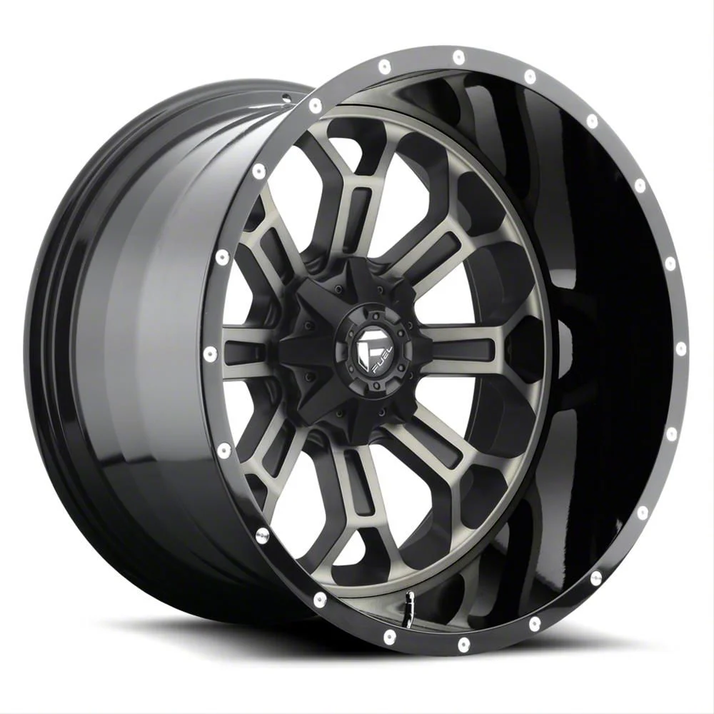 Fuel Wheels Crush Matte Black Machined 6-Lug Wheel; 22x14; -70mm Offset (15-20 F-150)