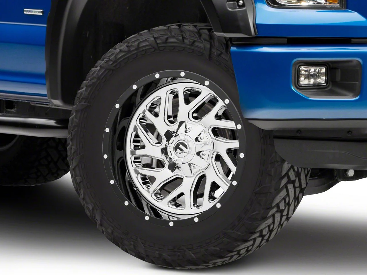 Fuel Wheels Triton Chrome with Gloss Black Lip 6-Lug Wheel; 20x10; -19mm Offset (15-20 F-150)