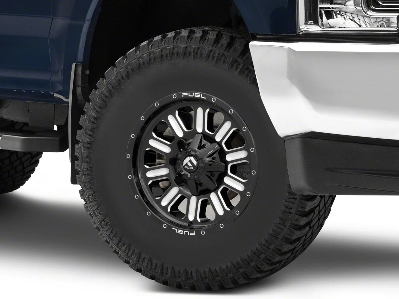 Fuel Wheels Hardline Gloss Black Milled 8-Lug Wheel; 17x9; 1mm Offset (17-22 F-350 Super Duty SRW)