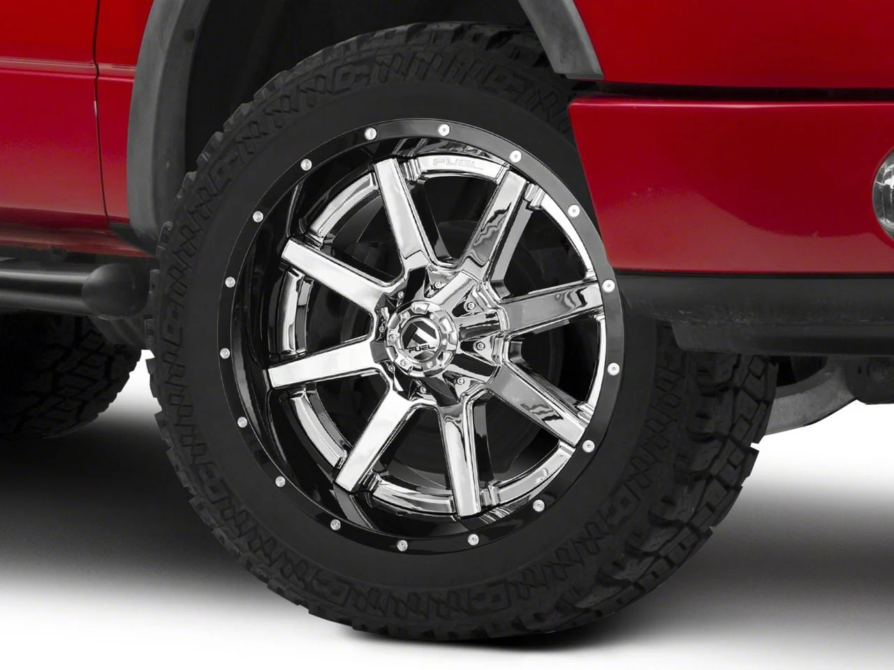 Fuel Wheels Maverick Chrome with Gloss Black Lip 6-Lug Wheel; 22x10; -13mm Offset (04-08 F-150)