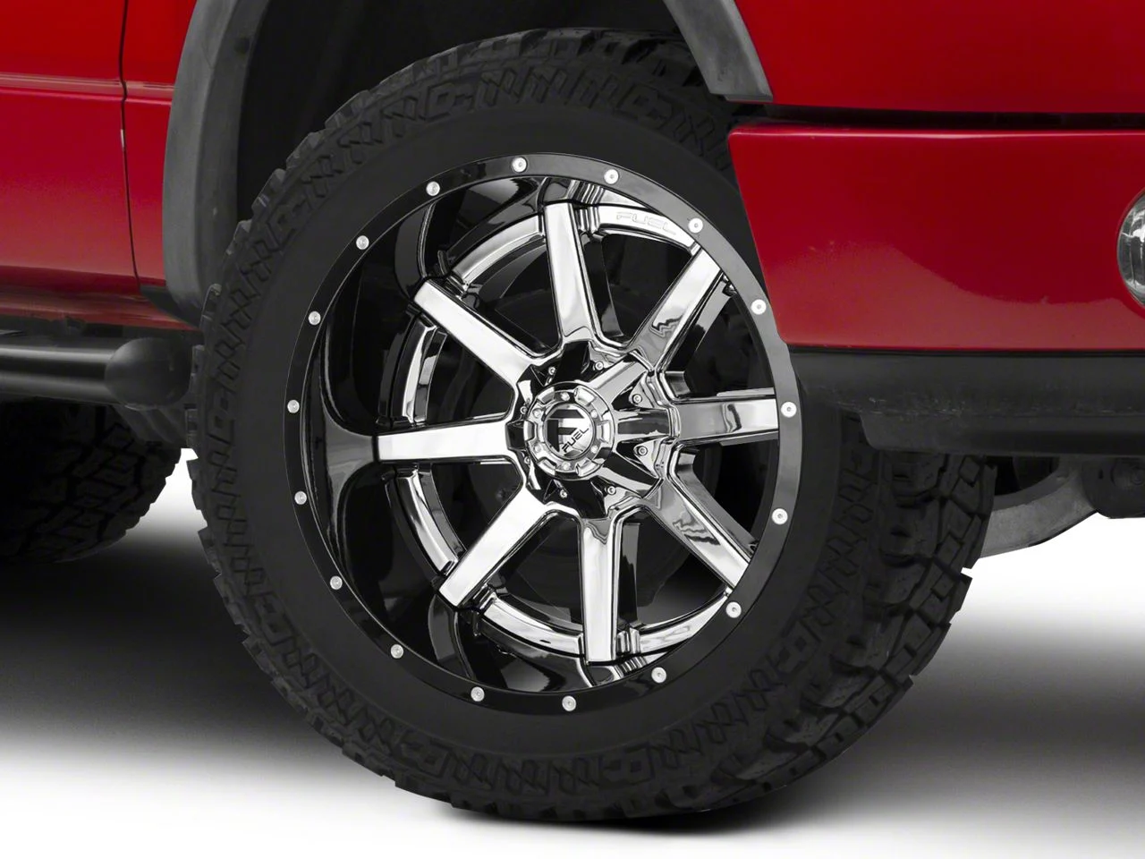 Fuel Wheels Maverick Chrome with Gloss Black Lip 6-Lug Wheel; 22x12; -44mm Offset (04-08 F-150)