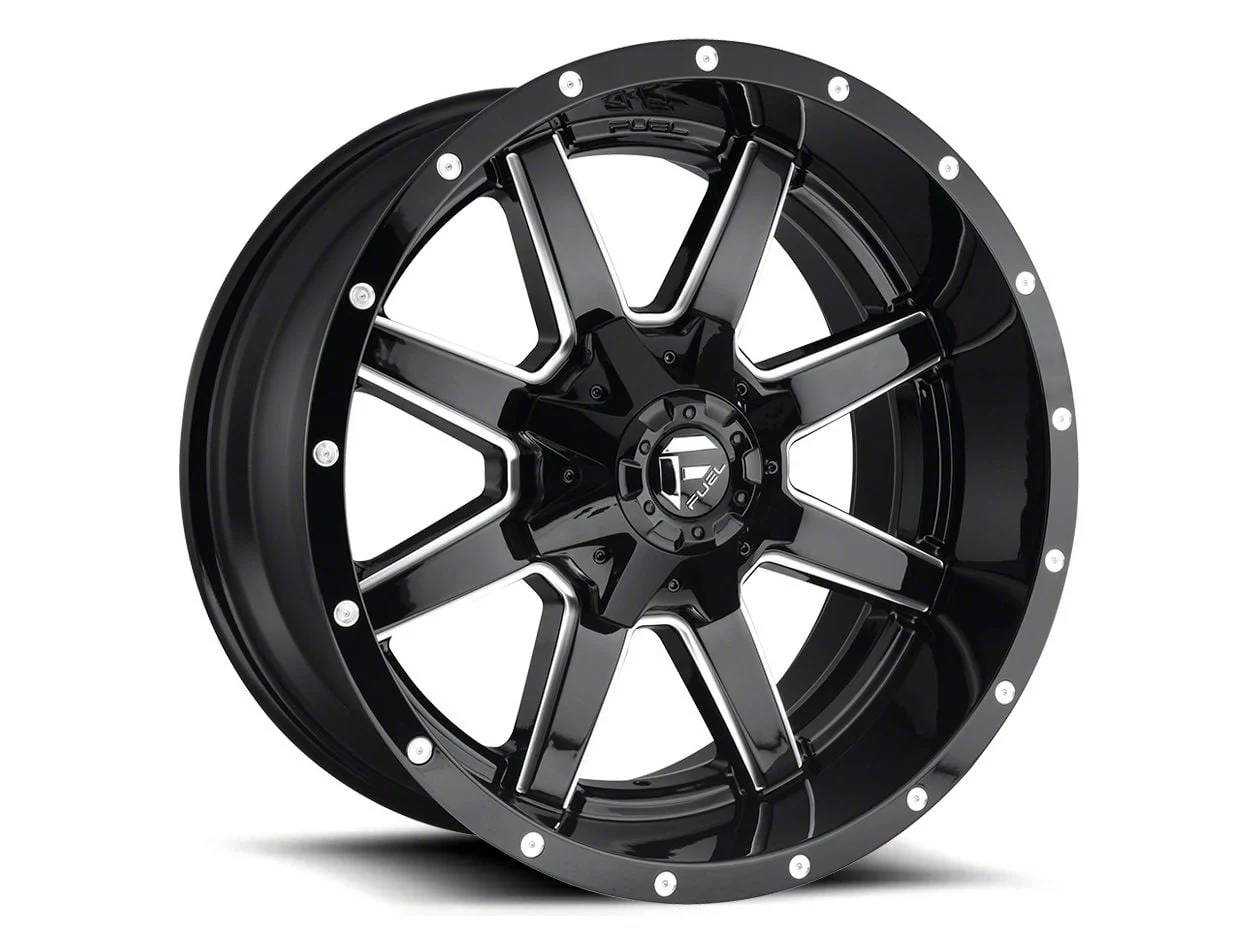Fuel Wheels Maverick Gloss Black Milled 5-Lug Wheel; 22x12; -44mm Offset (09-18 RAM 1500)