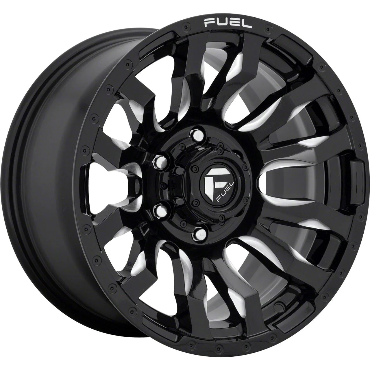 Fuel Wheels Blitz Gloss Black Milled 8-Lug Wheel; 20x9; 1mm Offset (19-26 RAM 3500 SRW)