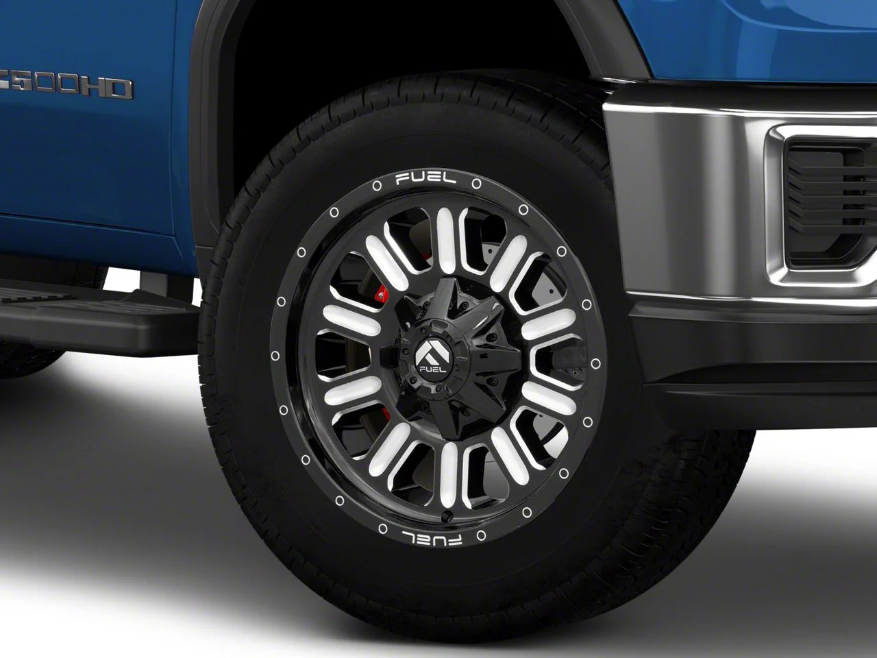 Fuel Wheels Hardline Gloss Black Milled 8-Lug Wheel; 20x9; 1mm Offset (20-26 Sierra 2500 HD)