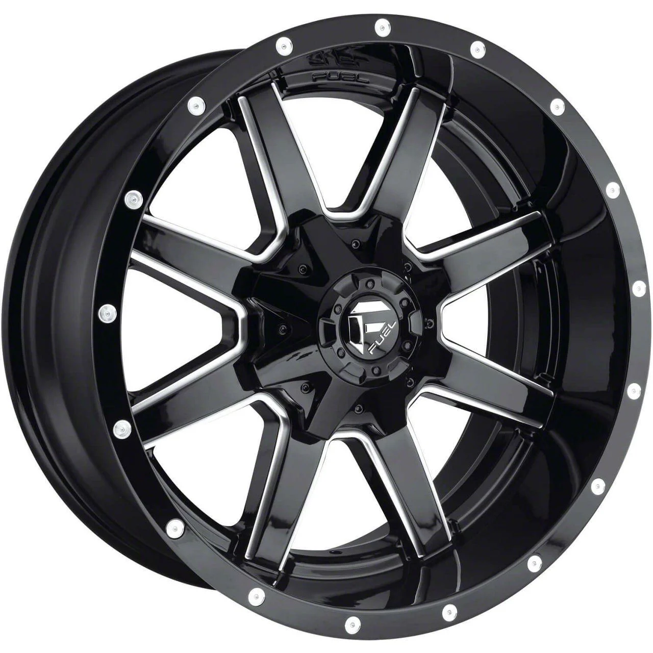 Fuel Wheels Maverick Gloss Black Milled 8-Lug Wheel; 18x9; 1mm Offset (20-26 Sierra 2500 HD)