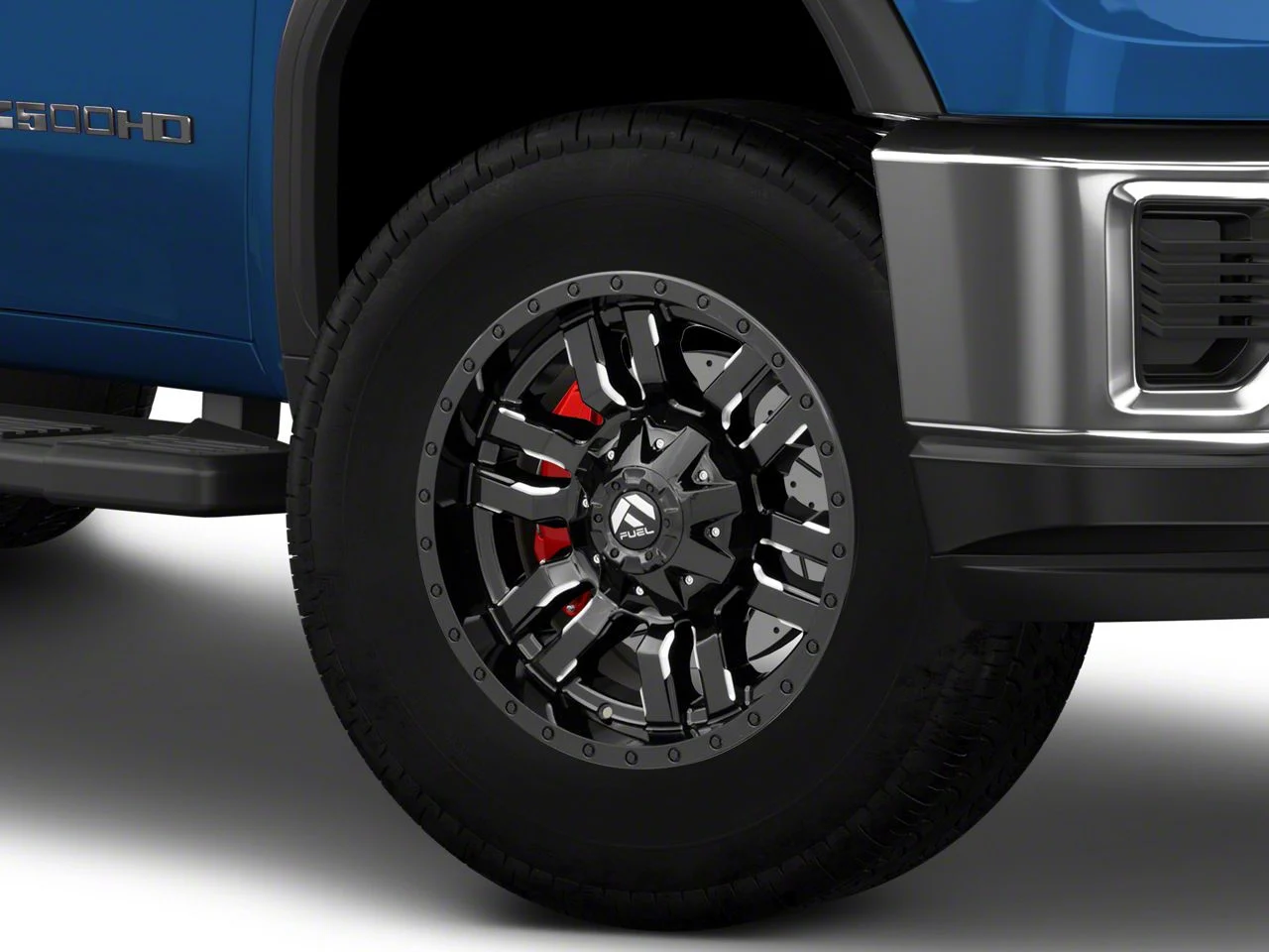 Fuel Wheels Sledge Gloss Black Milled 8-Lug Wheel; 18x9; 1mm Offset (20-26 Sierra 2500 HD)