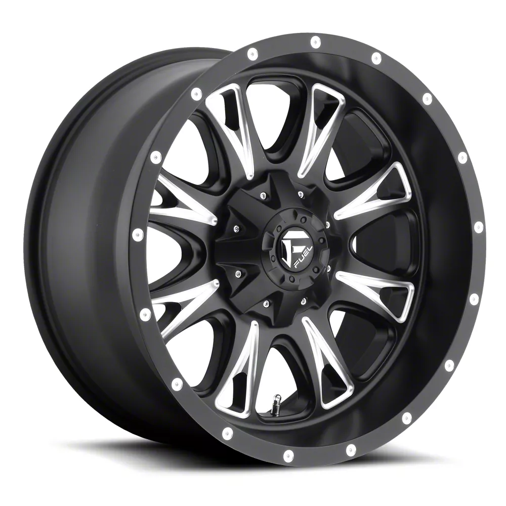 Fuel Wheels Throttle Matte Black Milled 8-Lug Wheel; 18x9; 20mm Offset (20-26 Sierra 2500 HD)