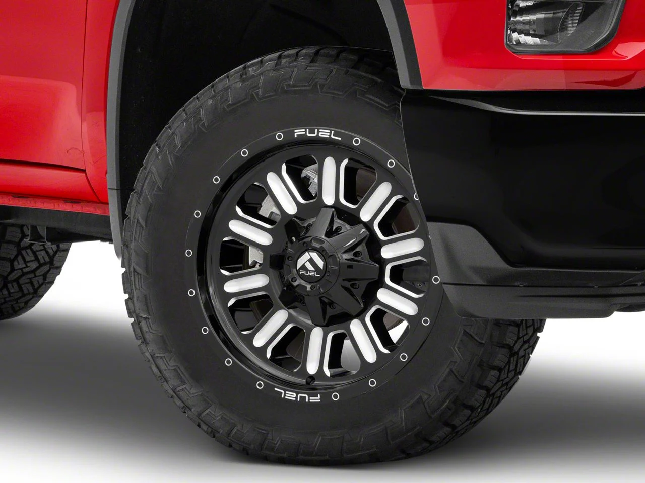 Fuel Wheels Hardline Gloss Black Milled 8-Lug Wheel; 20x9; 1mm Offset (20-26 Silverado 2500 HD)