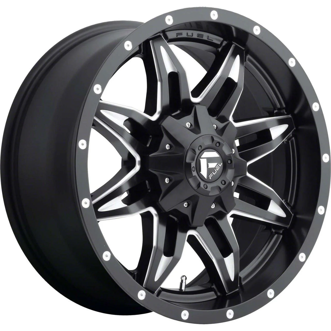 Fuel Wheels Lethal Matte Black Milled 8-Lug Wheel; 20x9; 1mm Offset (20-26 Silverado 2500 HD)