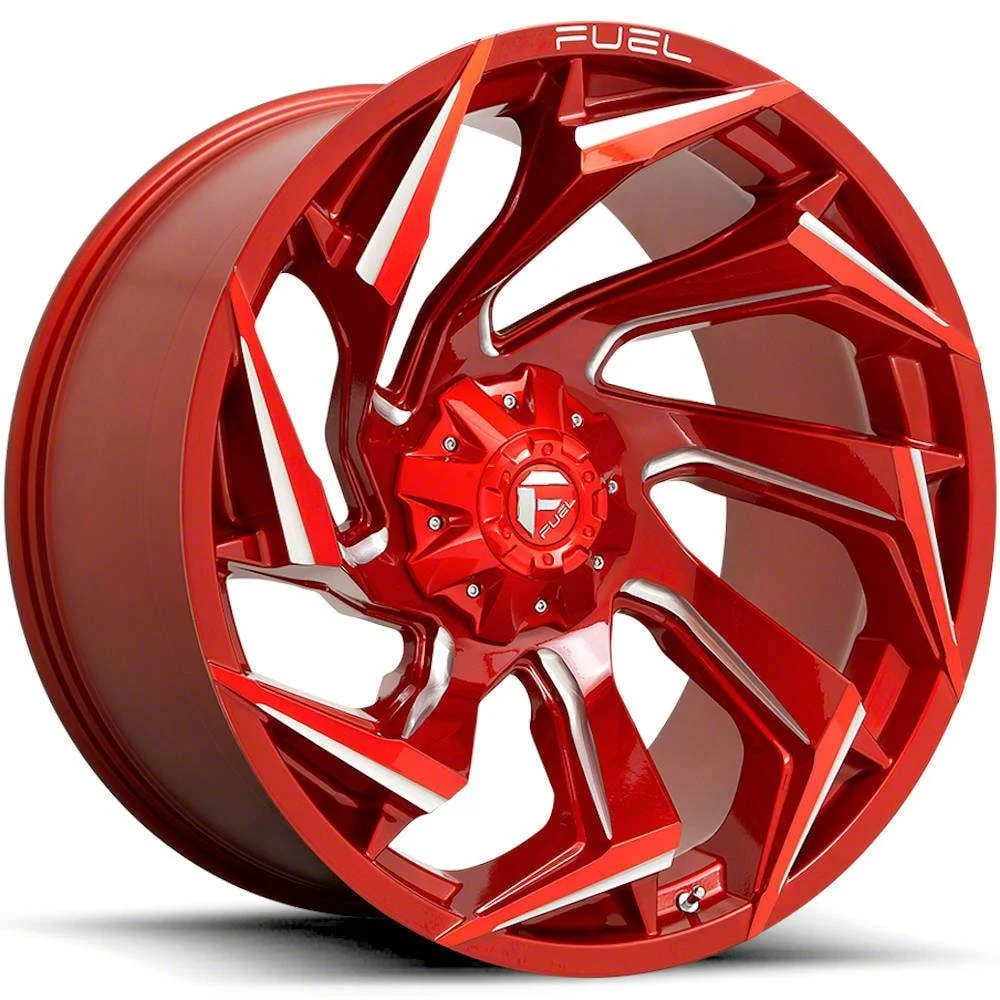 Fuel Wheels Reaction Candy Red Milled 8-Lug Wheel; 22x12; -44mm Offset (20-26 Silverado 2500 HD)