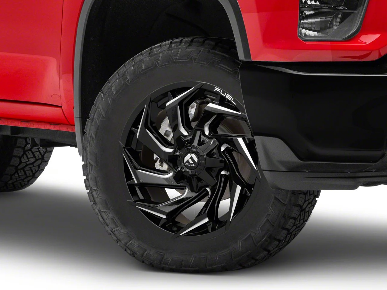 Fuel Wheels Reaction Gloss Black Milled 8-Lug Wheel; 22x12; -44mm Offset (20-26 Silverado 2500 HD)
