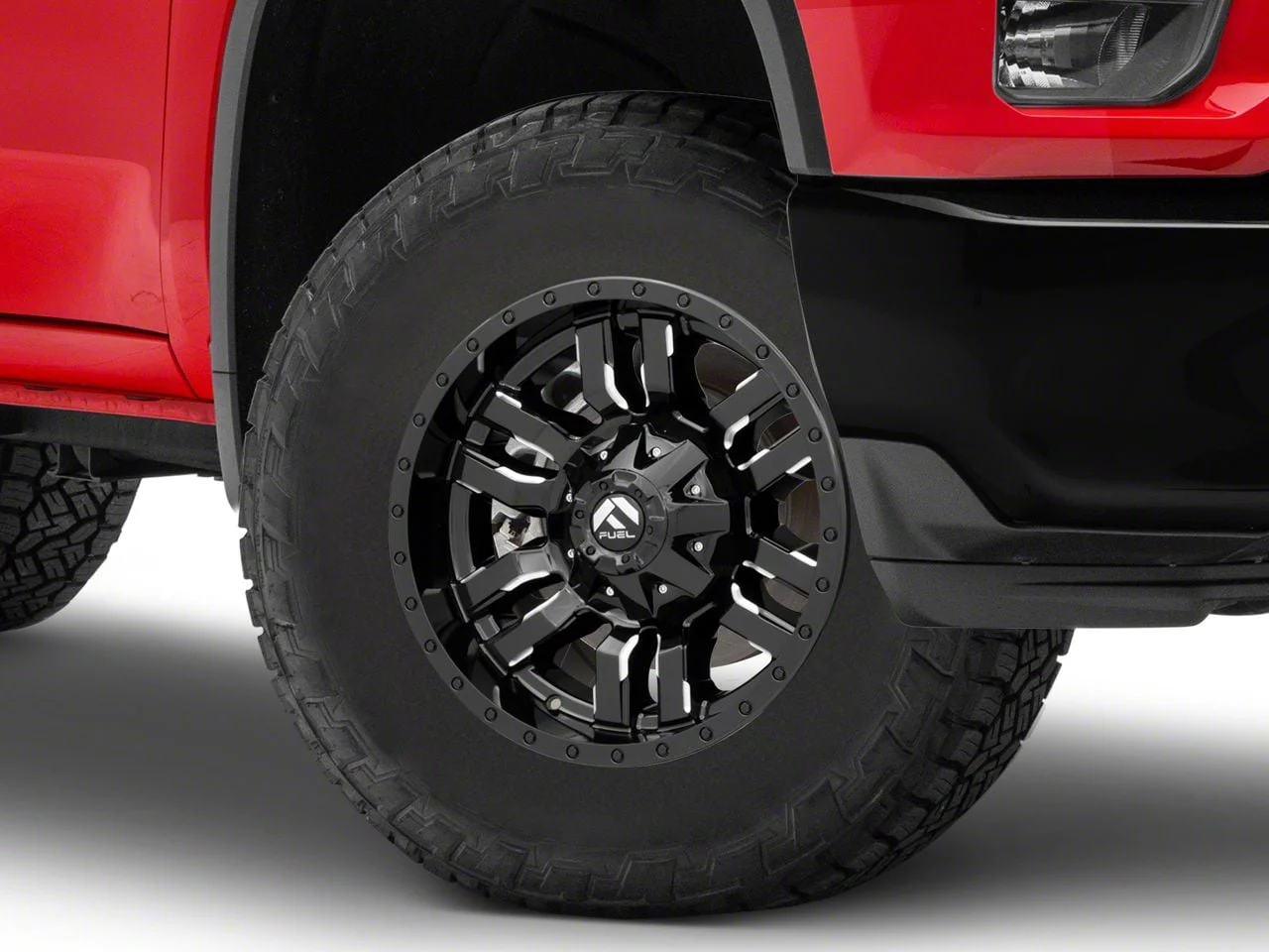 Fuel Wheels Sledge Gloss Black Milled 8-Lug Wheel; 18x9; 1mm Offset (20-26 Silverado 2500 HD)