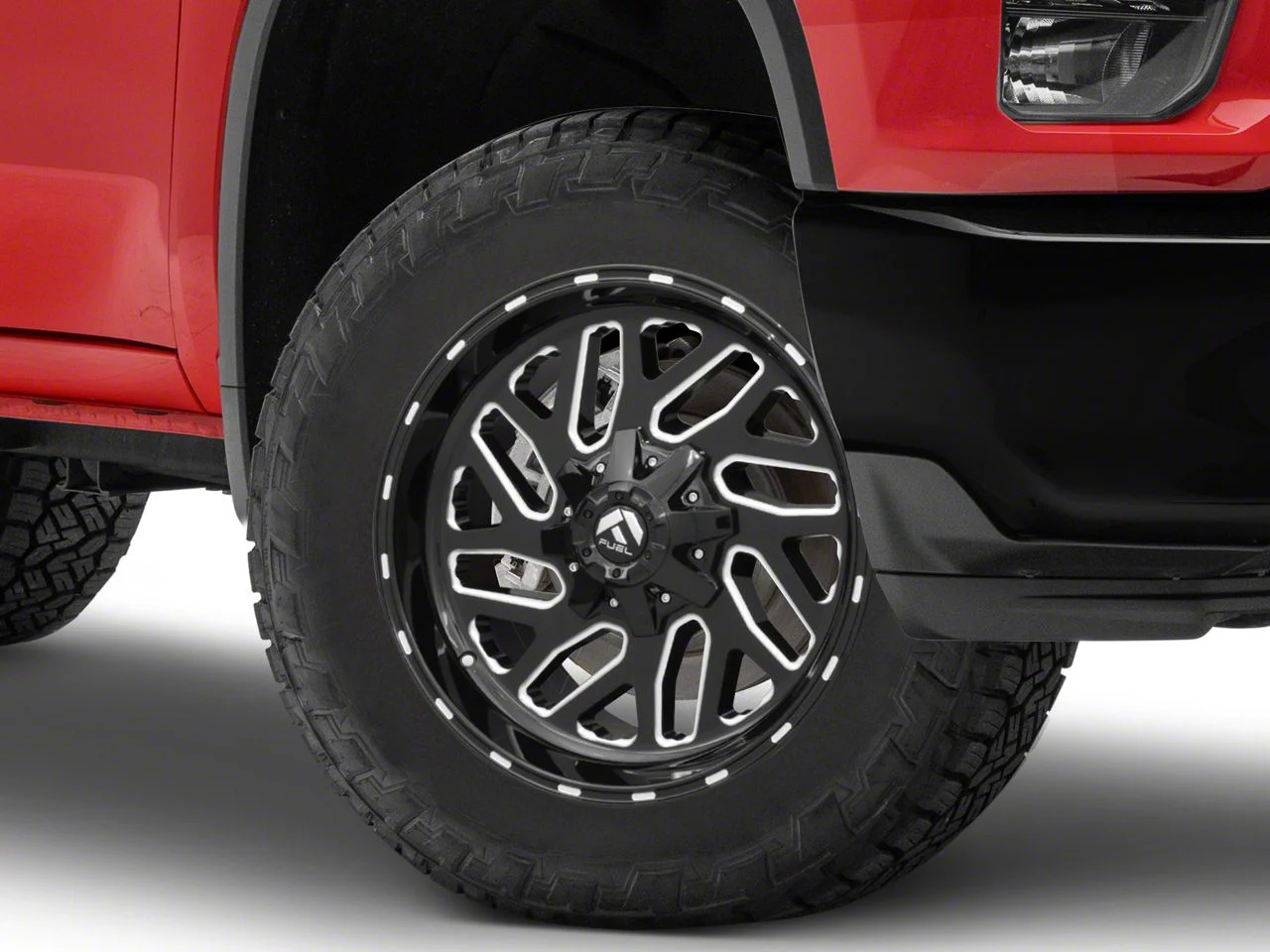 Fuel Wheels Triton Gloss Black Milled 8-Lug Wheel; 20x10; -18mm Offset (20-26 Silverado 2500 HD)
