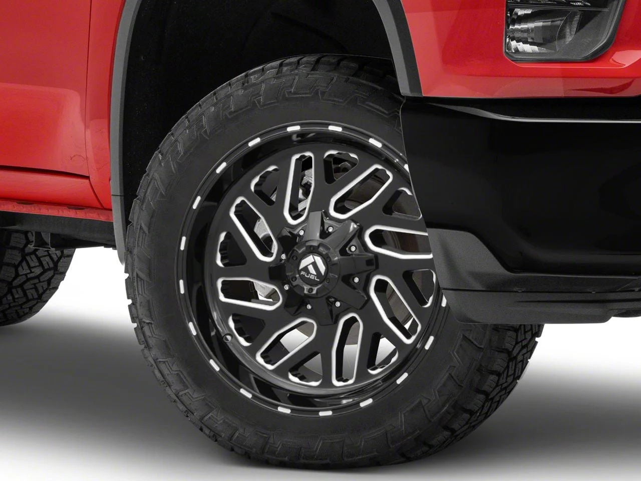 Fuel Wheels Triton Gloss Black Milled 8-Lug Wheel; 22x12; -43mm Offset (20-26 Silverado 2500 HD)