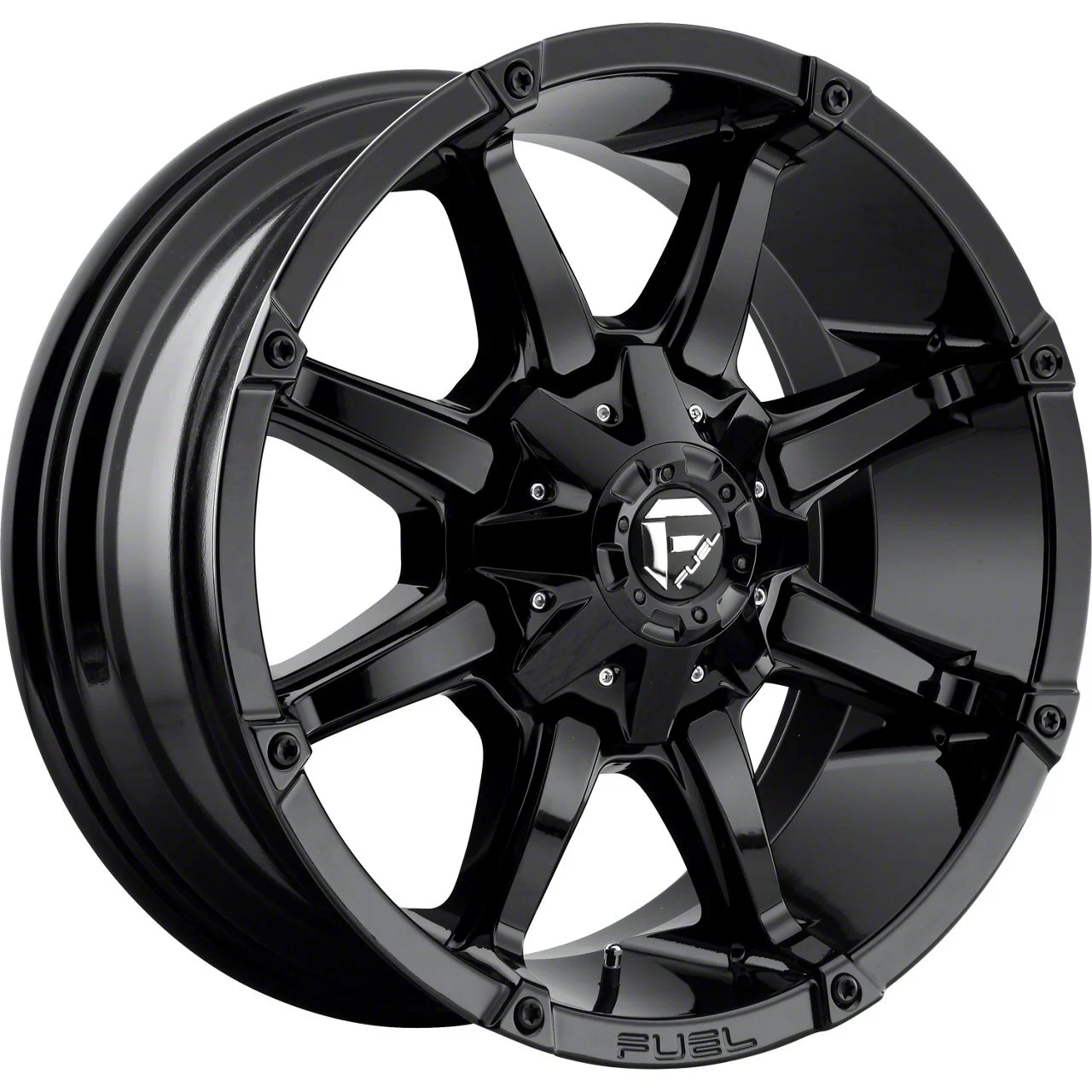 Fuel Wheels Coupler Gloss Black 8-Lug Wheel; 20x9; 1mm Offset (07-10 Silverado 3500 HD SRW)