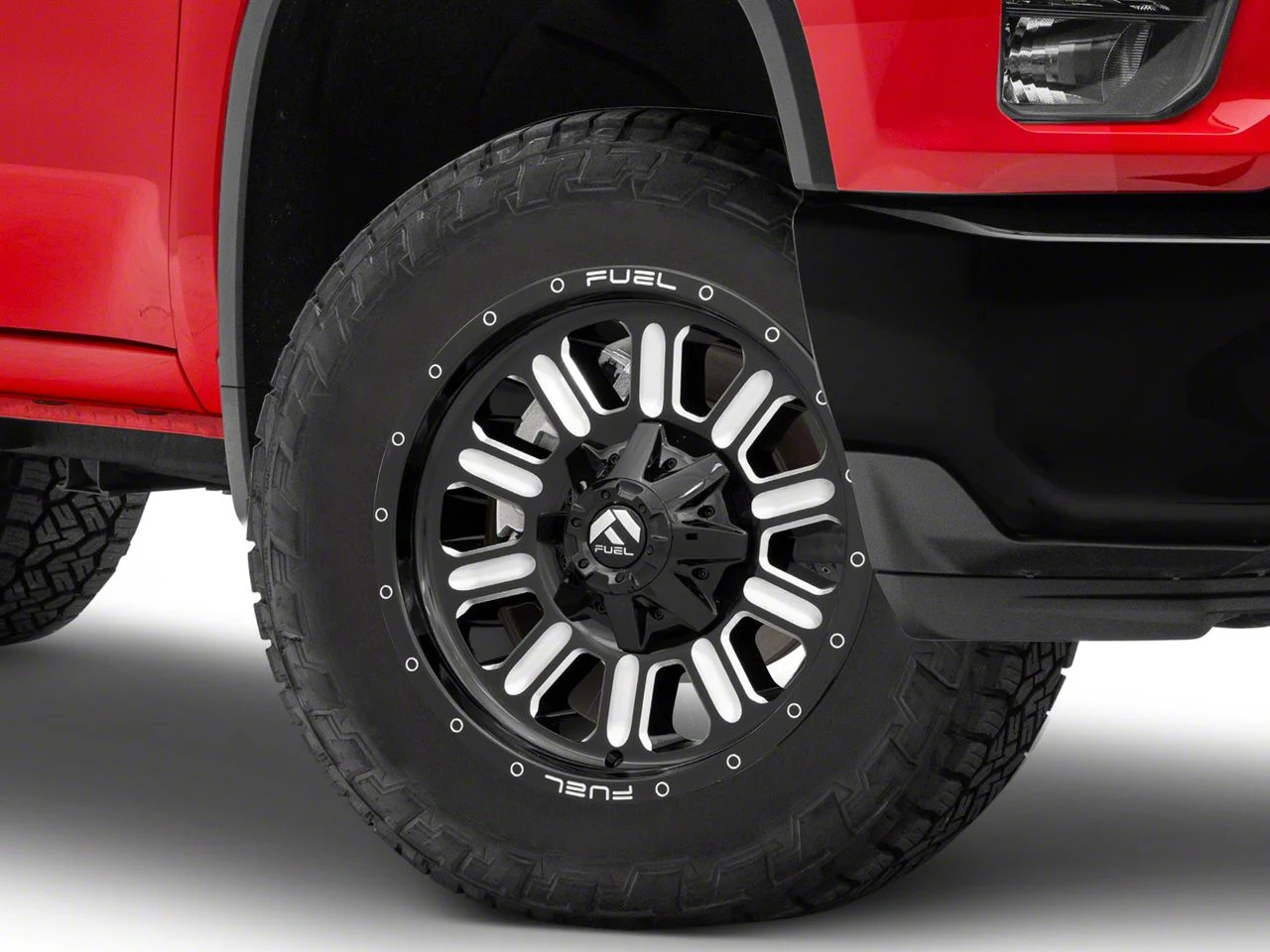 Fuel Wheels Hardline Gloss Black Milled 8-Lug Wheel; 20x10; -18mm Offset (20-26 Silverado 3500 HD SRW)
