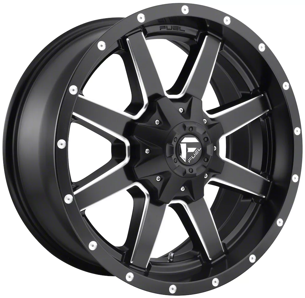 Fuel Wheels Maverick Matte Black Milled 8-Lug Wheel; 20x9; 1mm Offset (07-10 Silverado 3500 HD SRW)
