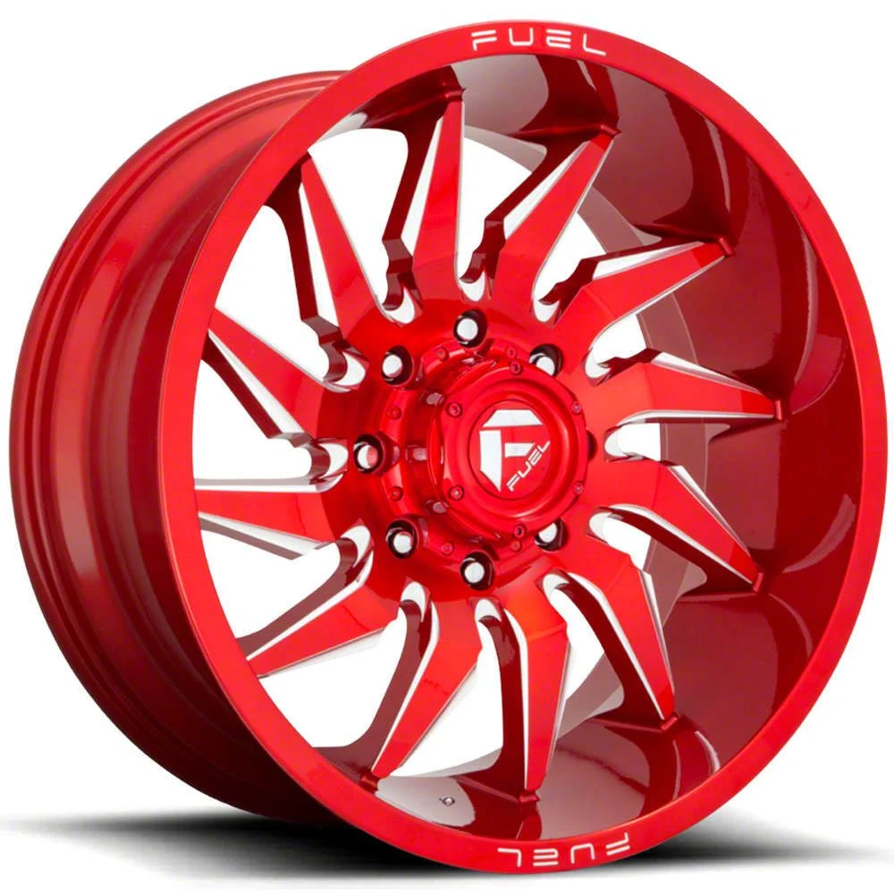 Fuel Wheels Saber Candy Red Milled 8-Lug Wheel; 22x12; -44mm Offset (20-26 Silverado 3500 HD SRW)