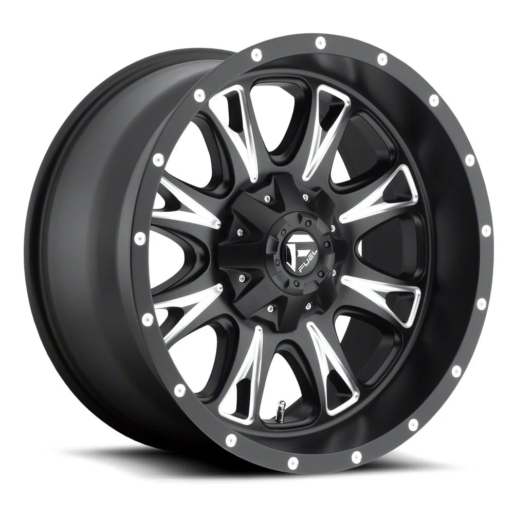 Fuel Wheels Throttle Matte Black Milled 8-Lug Wheel; 18x9; 20mm Offset (20-26 Silverado 3500 HD SRW)