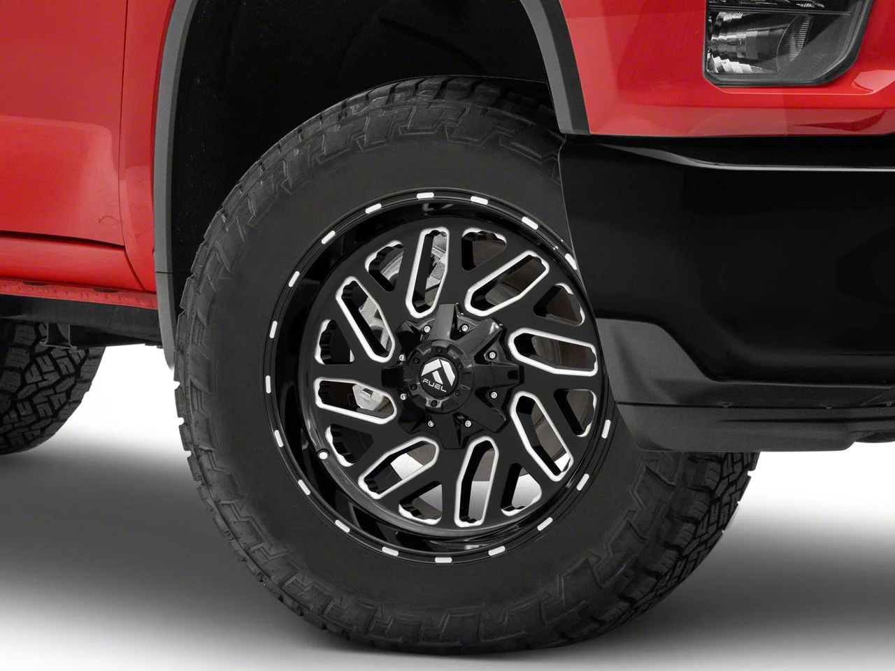 Fuel Wheels Triton Gloss Black Milled 8-Lug Wheel; 20x12; -43mm Offset (20-26 Silverado 3500 HD SRW)