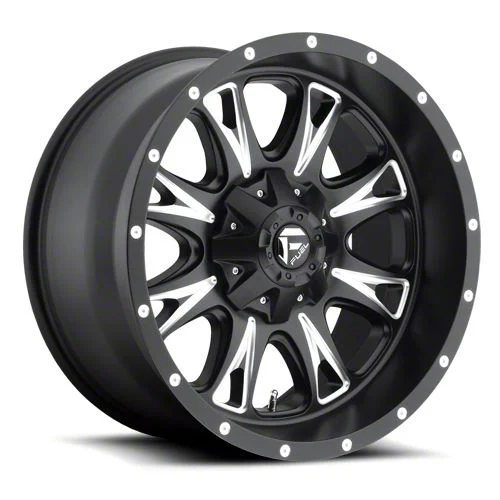 Fuel Wheels Throttle Matte Black Milled 6-Lug Wheel; 22x14; -76mm Offset (14-18 Sierra 1500)
