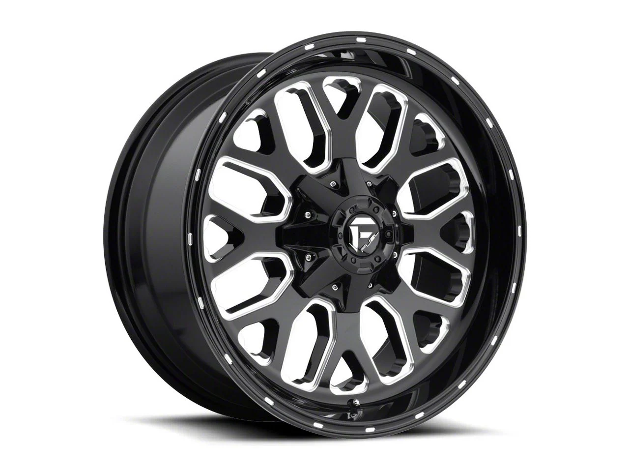 Fuel Wheels Titan Gloss Black Milled 6-Lug Wheel; 20x10; -18mm Offset (14-18 Silverado 1500)