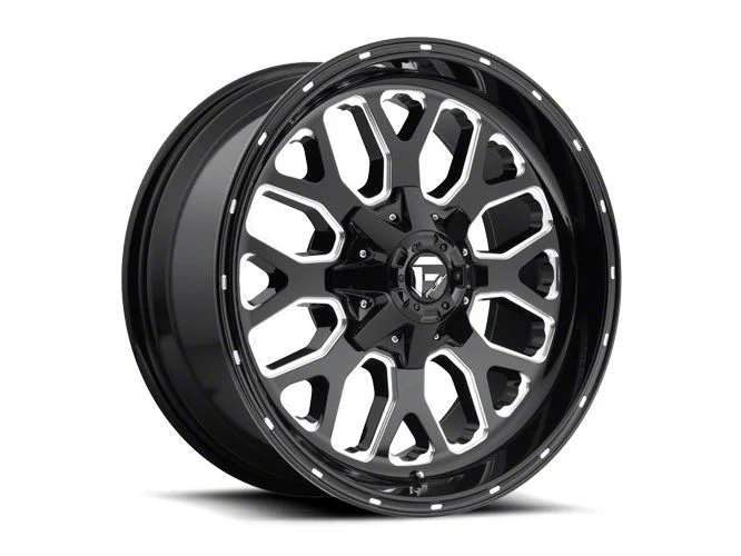 Fuel Wheels Titan Gloss Black Milled 6-Lug Wheel; 22x10; -18mm Offset (14-18 Silverado 1500)