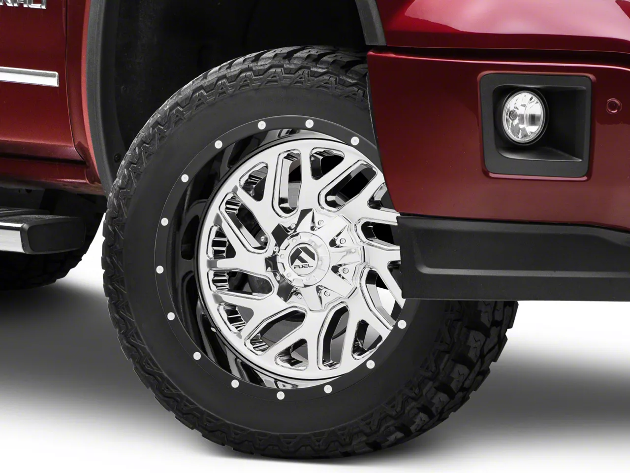 Fuel Wheels Triton Chrome with Gloss Black Lip 6-Lug Wheel; 20x10; -19mm Offset (14-18 Sierra 1500)
