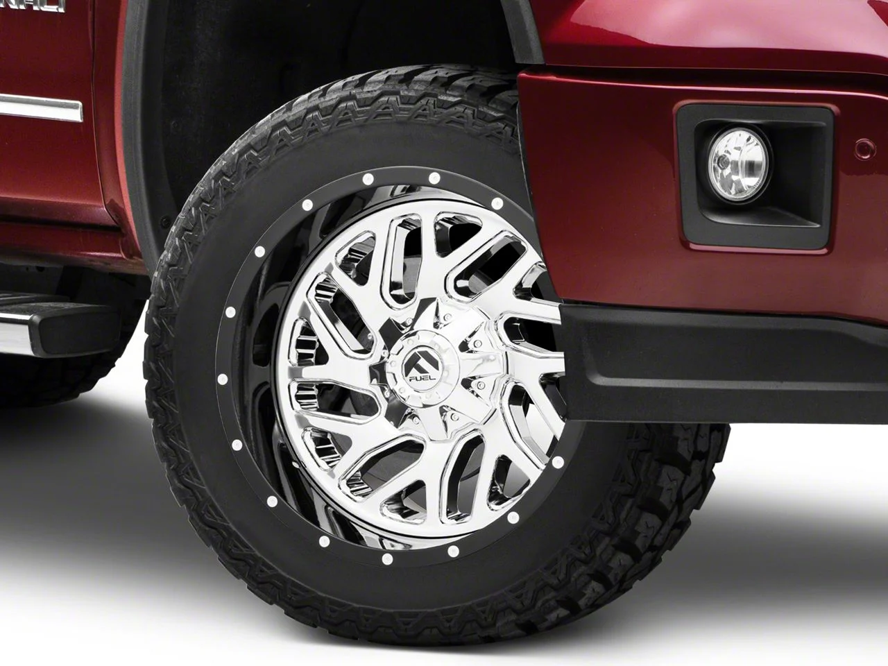 Fuel Wheels Triton Chrome with Gloss Black Lip 6-Lug Wheel; 20x12; -44mm Offset (14-18 Sierra 1500)