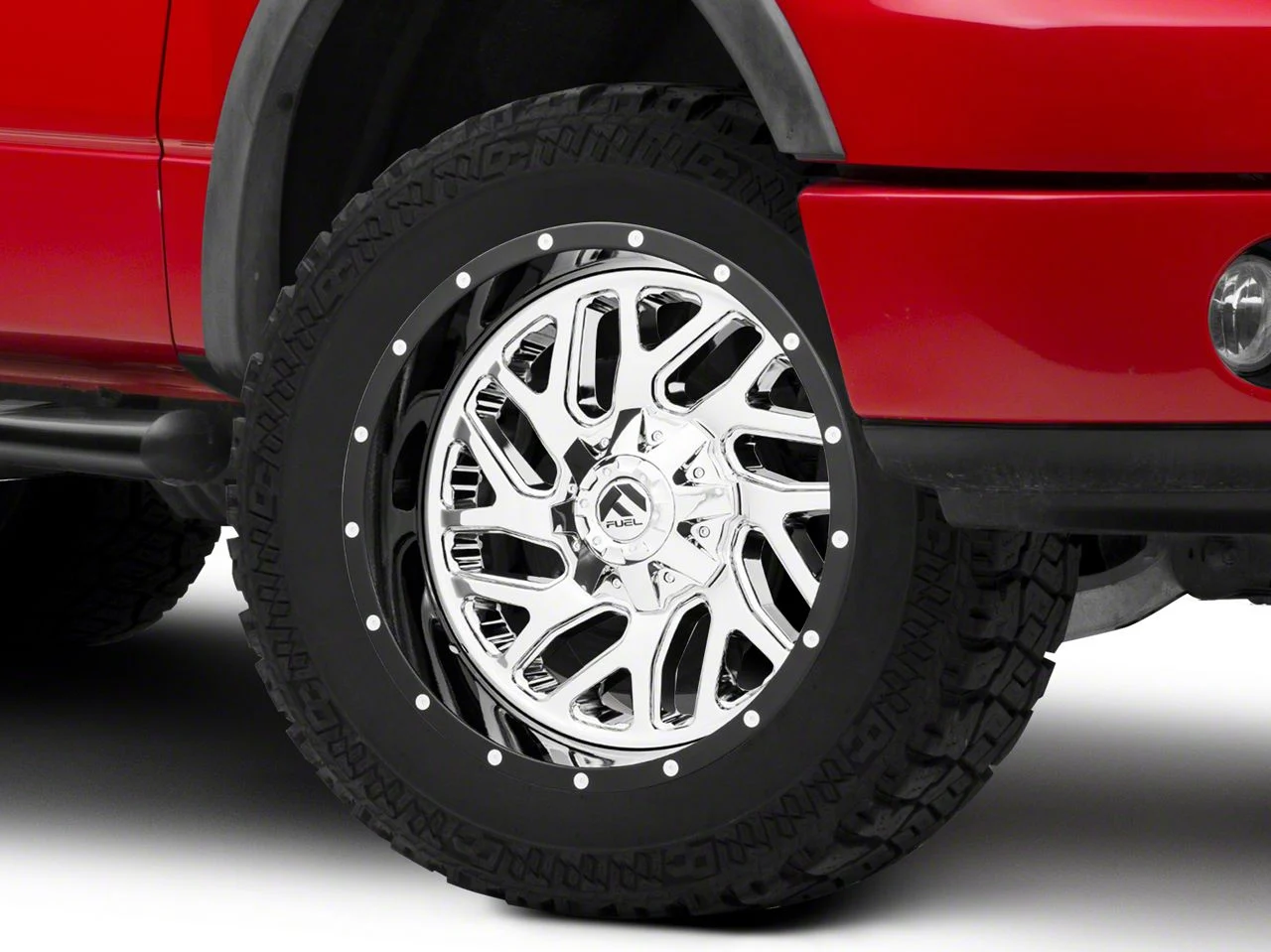 Fuel Wheels Triton Chrome with Gloss Black Lip 6-Lug Wheel; 20x12; -44mm Offset (04-08 F-150)