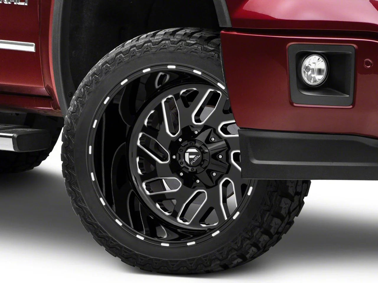 Fuel Wheels Triton Gloss Black Milled 6-Lug Wheel; 22x12; -43mm Offset (14-18 Sierra 1500)